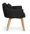 Fauteuil chaise style scandinave en tissu et pieds en bois - 