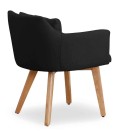 Fauteuil chaise style scandinave en tissu et pieds en bois - 