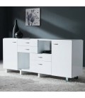 Commode extensible blanche 4 tiroirs 2 portes Salsa - 