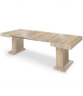 Table extensible rallonges intégrées bois chêne clair Muse - 
