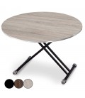 Table basse relevable et extensible ronde Rey - 3 coloris - 