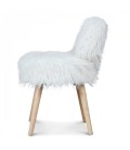 Chaise fauteuil cocooning blanc ultra doux fourrure Lilie - 