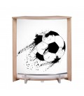 Comptoir meuble bar déco ballon foot bois clair noir ou blanc