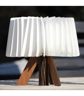 Lampe R d'extérieur sans fil à poser en bois Sunvibes