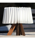 Lampe R d'extérieur sans fil à poser en bois Sunvibes