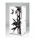 Armoire informatique mobile à rideau Bambou noir et blanc - 