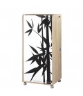 Armoire informatique mobile à rideau Bambou noir et blanc - 