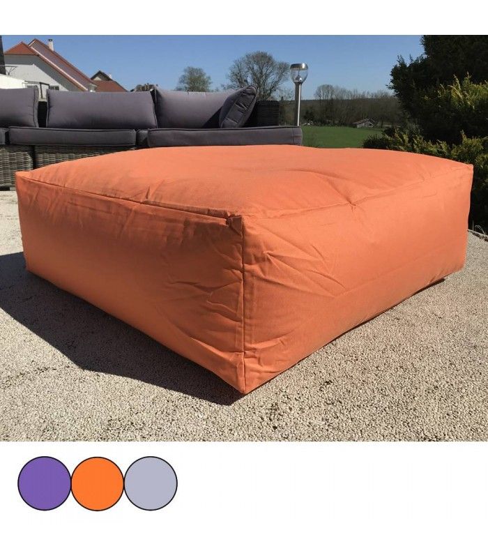100x70cm Patchhome Pouf et Coussin dassise rectangulaire 100 x 70 cm 25 différentes Couleurs Orange