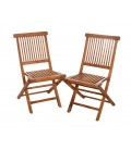 Lot de 2 chaises de jardin en teck pliantes Besuki - 