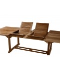 Table de jardin en teck extensible 300cm + 8 chaises Besuki - 