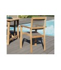 Lot de 2 fauteuils empilables en bois et textilène taupe Jakarta - 