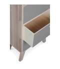 Meuble scandinave grise colonne de rangement en bois 6 tiroirs Boreal - 