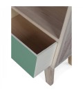 Chevet style scandinave vert clair en bois 1 tiroir et 1 niche Boreal - 