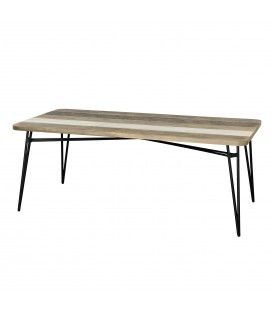 Table en bois massif d'acacia 200cm et pieds métal Conca