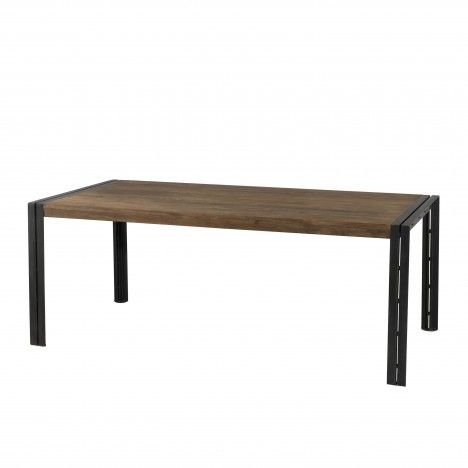 Table à manger 200 x 100 cm bois et métal gamme SIXTINE - 