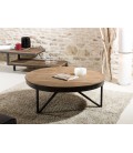 Table basse ronde 90 x 90 cm bois et métal gamme SIXTINE - 