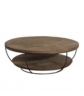 Table basse coque noire double plateau 100 x 100 cm gamme SIXTINE - 