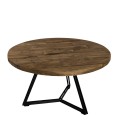 Table basse ronde pieds noirs 75 x 75 cm gamme SIXTINE - 