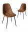 Chaise marron style industriel en cuir vintage Juno - Lot de 2