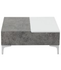 Table basse relevable gris béton et blanc Skara - 