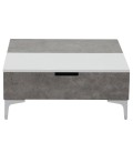 Table basse relevable marbre gris et blanc Skara - 