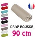Drap housse lit simple 90x190 cm 100% coton - 11 coloris