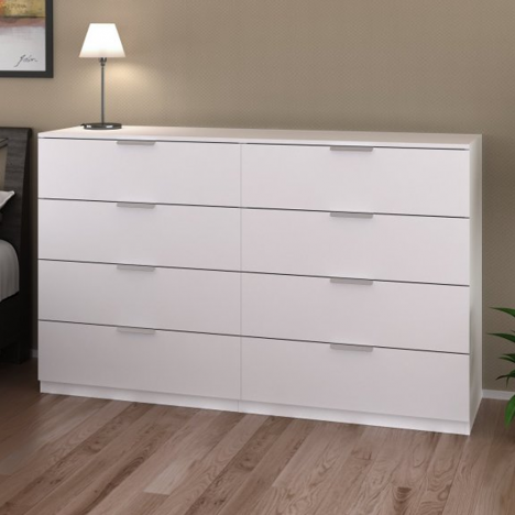 Commode deluxe blanche 12 tiroirs 160 cm Moja
