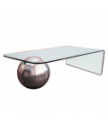 Table basse en verre design avec boule chromée Largy - 