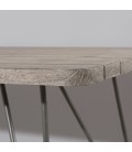 Table d'extérieur rectangle en bois massif et acier
