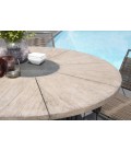 Table ronde extérieur bois massif clair et acier