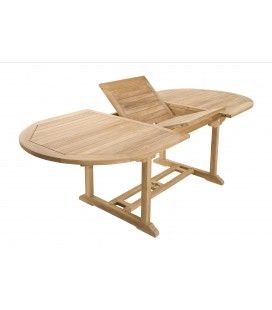 Table ovale de jardin extensible bois massif 180 à 240cm FUN