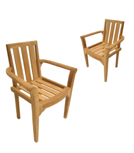 Lot de 2 fauteuils en bois massif extérieur PEREIRA