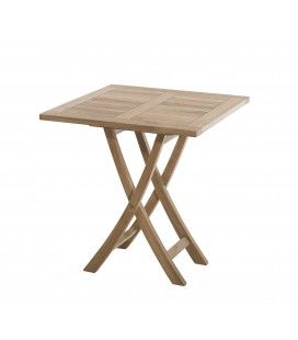 Table carrée de jardin pliante en bois massif 70 x 70 cm FUN
