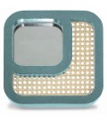 Miroir carré avec design effet rotin vert HANOI - 
