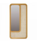 Grand miroir rectangle miel design en rotin HANOI - 