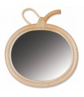 Petit miroir design pomme en bois et verre HANOI - 