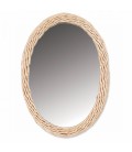 Miroir oval avec bordure effet rotin 32x23 cm HANOI - 