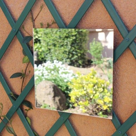 Miroir de jardin à coller carré 40cm