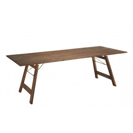 Table d'extérieur pliable 220x90cm bois Acacia massif VICK