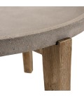 Table basse ronde béton 80x80cm pieds Acacia naturel HECTOR