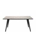 Table rectangle 162x102cm plateau mosaïque de ciment pieds noir métal VICK