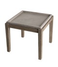 Petite table d'appoint carrée en béton et bois massif 50x50cm PRESTIGE 