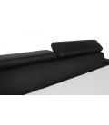 Canapé convertible en simili-cuir noir avec matelas intégré