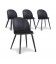 Lot de 4 chaises design en simili-cuir noir MURY