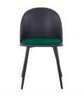 Lot de 4 chaises design en simili-cuir Noir et Vert MURY