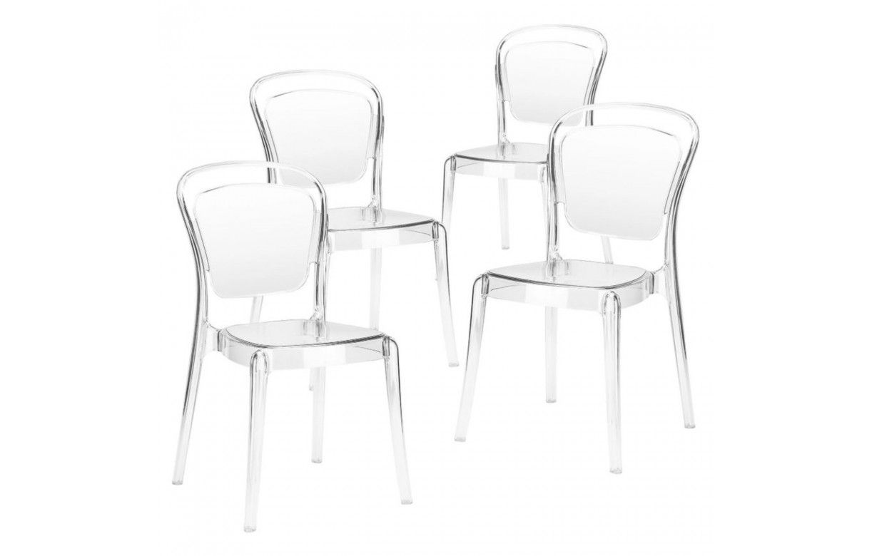 Lot de 4 chaises empilables TELA / Blanc