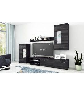 Ensemble de meubles TV moderne en bois noir
