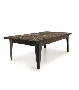 Table basse bois vintage rectangulaire 120x65cm Olivia