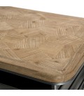 Chiffonnier / meuble 7 tiroirs Zinc plateau Sapin marqueté structure métal