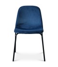 Chaise Felix pieds noirs velours bleu cobalt - Lot de 2 - 